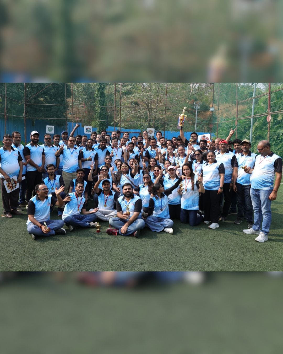 The Balajee team gathered together outdoors