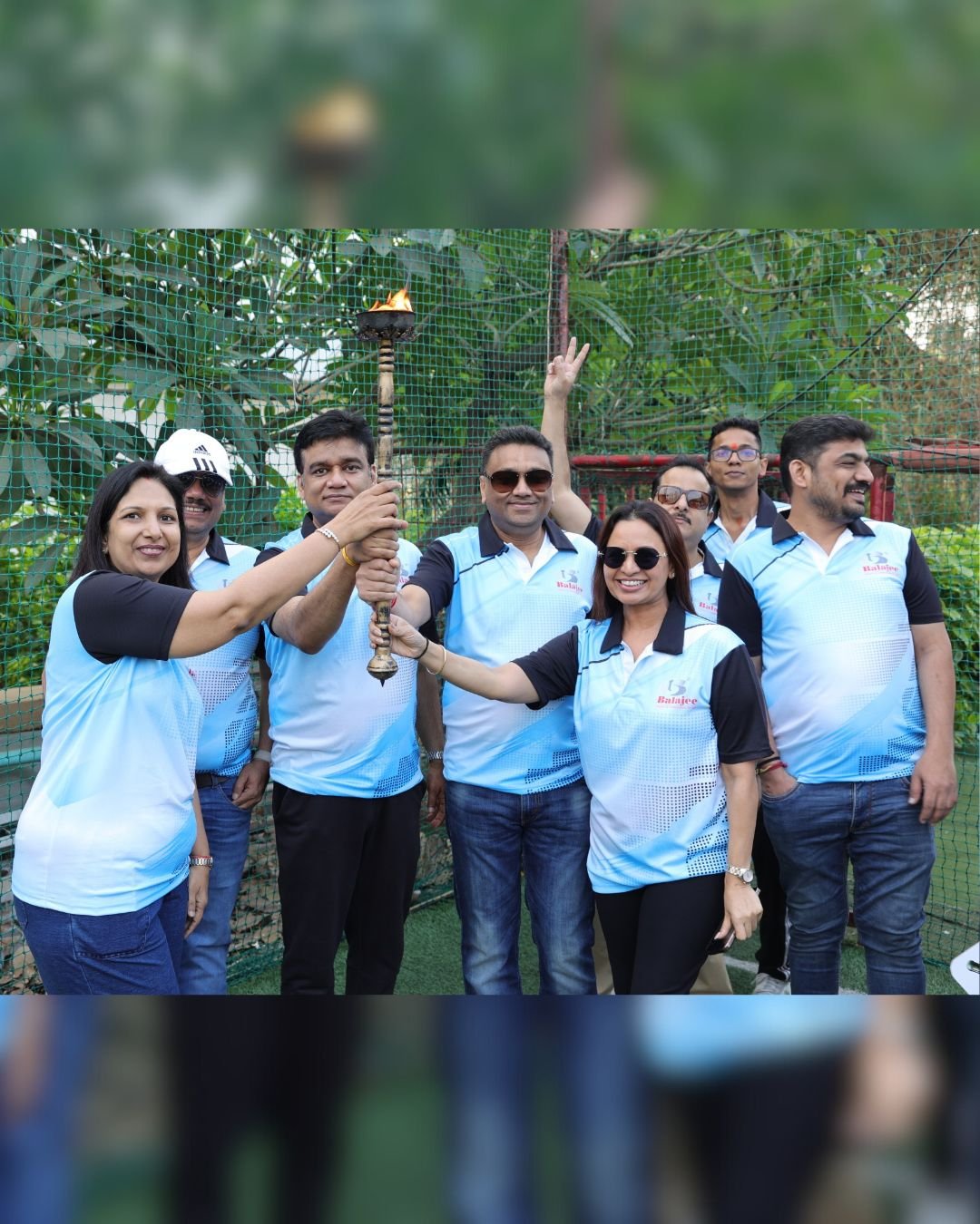 Balajee colleagues posing together outdoors