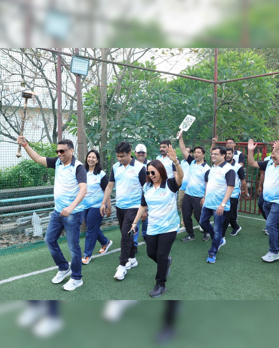 Team members enjoying an outdoor activity
